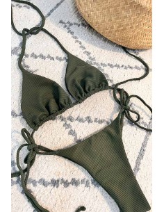 Biquini Lari canelado verde