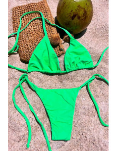 Biquini top cortininha e calcinha lacinho verde 2