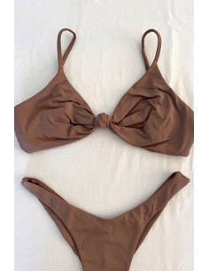 Biquini top nó + calcinha asa delta cappuccino 2